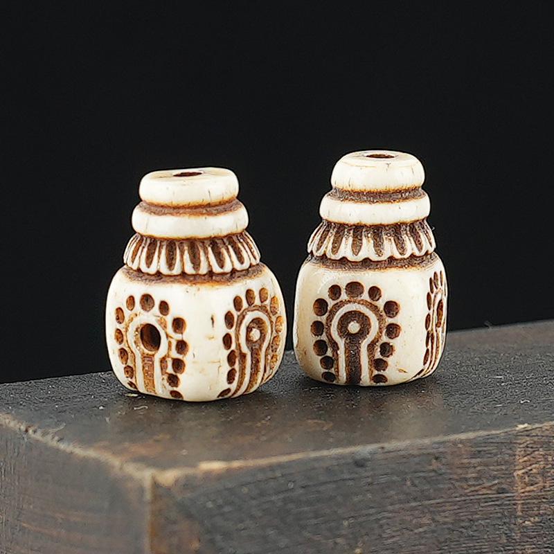 Tibetan Buddhism Pendant Necklace: Cow/Camel Bone Bead DIY Jewelry Accessory