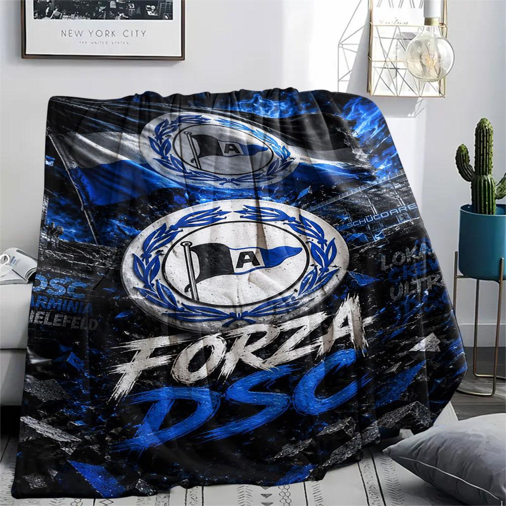 1PC Arminia Bielefeld Patterned Flannel Blanket Suitable For All Seasons for Home Decor Warmth and Comfort Gifts Holiday Present