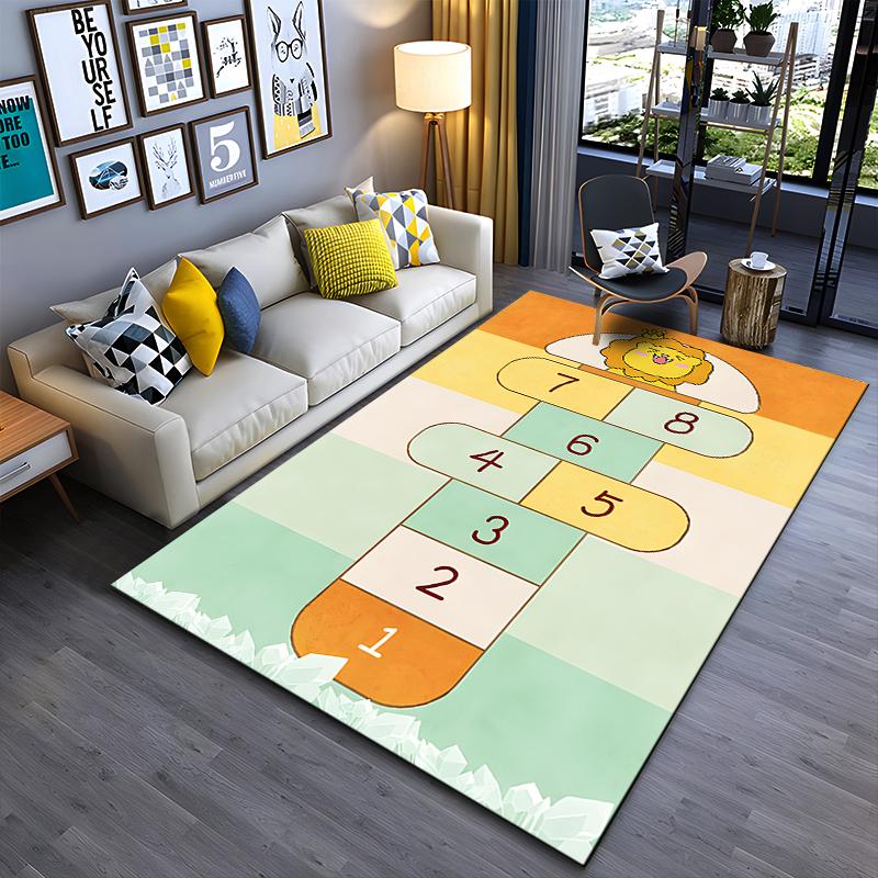 

Rainbow Hopscotch Carpet for Kids Suitable for use as an anti-slip game mat for living room and bedroom sofas 40x60cm( 15x23in )