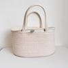 Baby Diaper Storage Basket With Cotton Material Portable Handwoven Organizer For Nursery Use