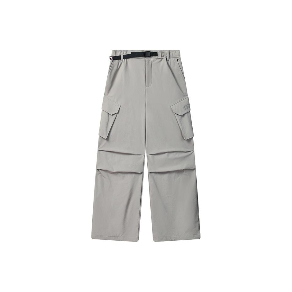 Fila Original Fashion Classic Workwear Soft Comfortable Brushed Woven Straight Leg Casual Pants Women Pants Elegant-Gray F11W549802FGY