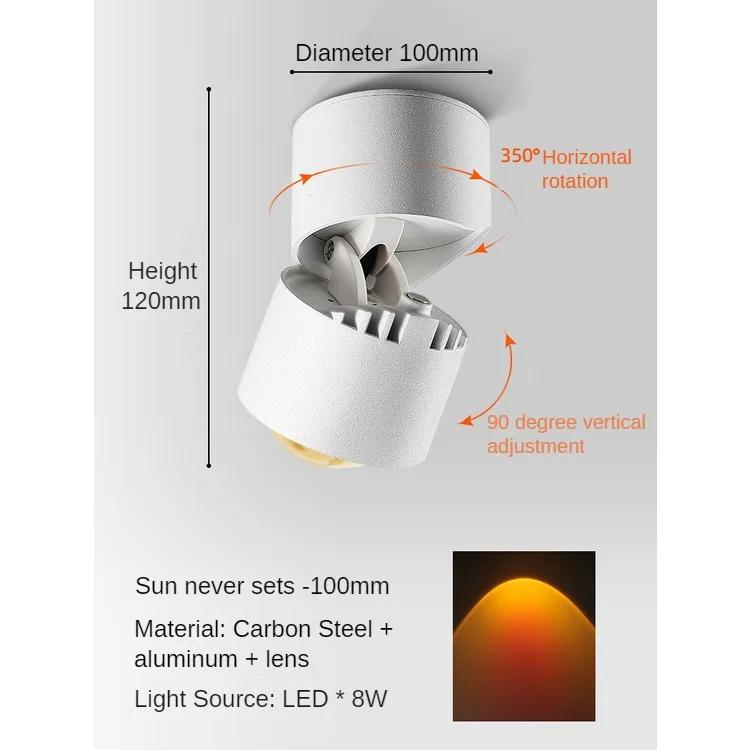 Warm Sunset Sunset Spotlight Ceiling Light Adjustable Angle Commercial Atmosphere Home Living Room Background Wall Spotlight