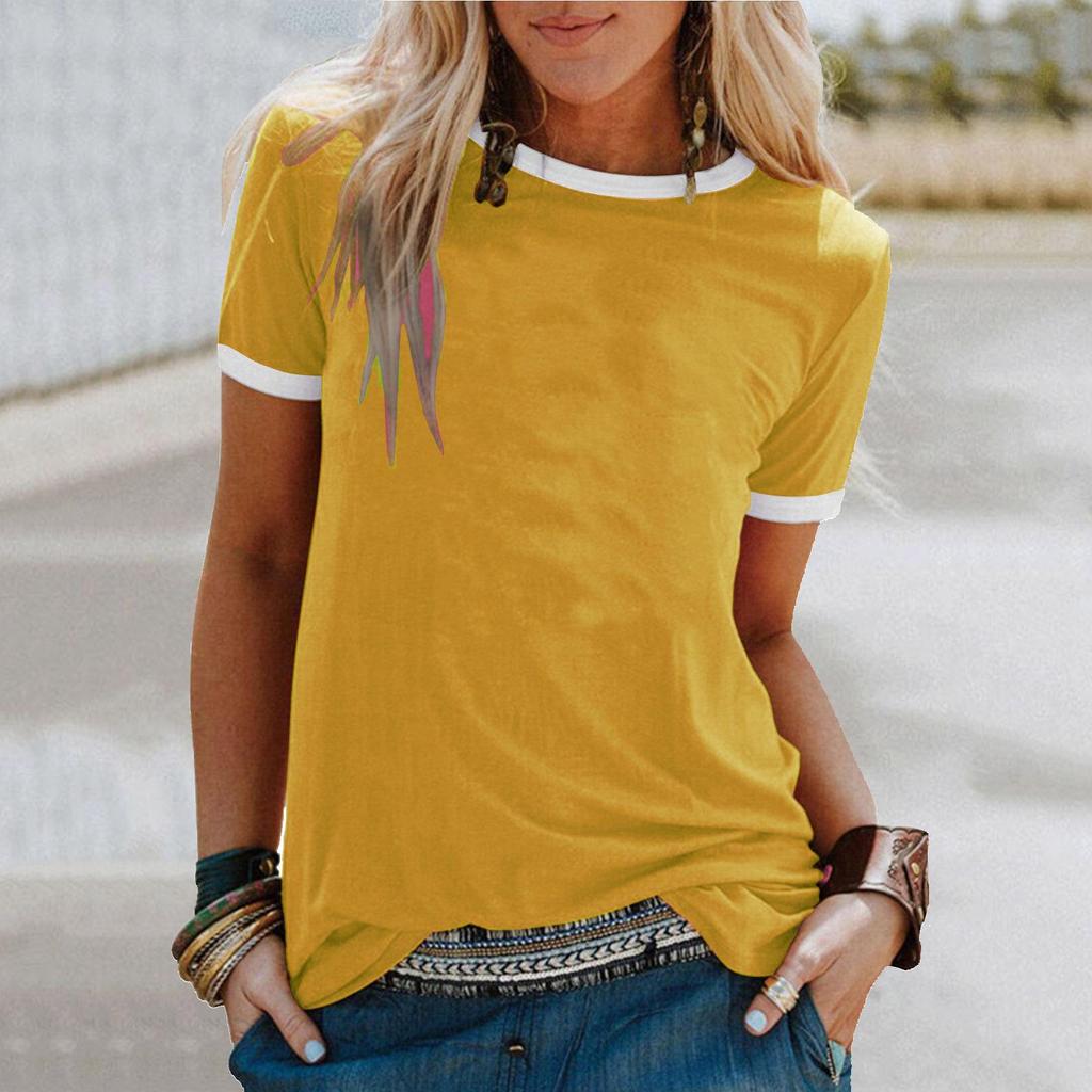Women's T-shirt Fun Stripe Printed Top Fashionable and Minimalist Pattern Summer Leisure Women's Clothing Street Clothing