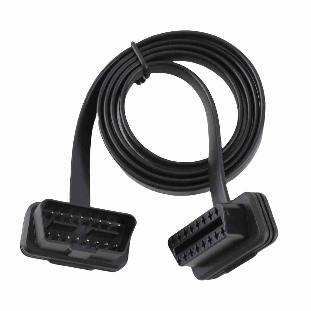 Flat Ribbon Male To Female Adapter OBD2 Extension Cable 16 Pin Extension for Car Tools Code Reader Extender Cord 16 Pin Adapter