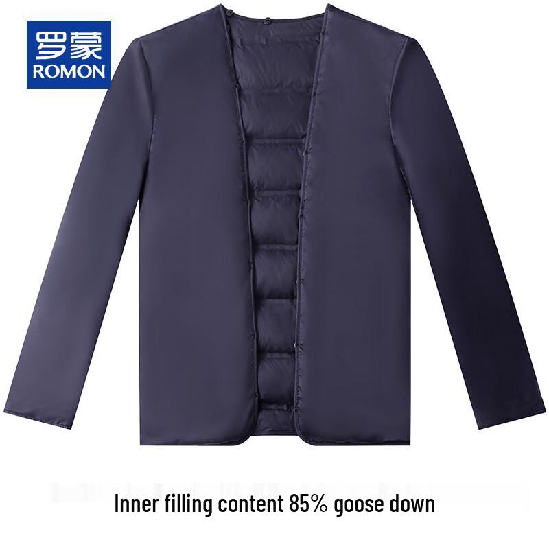 ROMON Men's Wool Blend Executive Coat with Detachable Down Liner