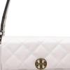 Tory Burch Metal Micro Logo Diamond Pattern Lambskin Crossbody Shoulder Bag Women Bags White 158137-100