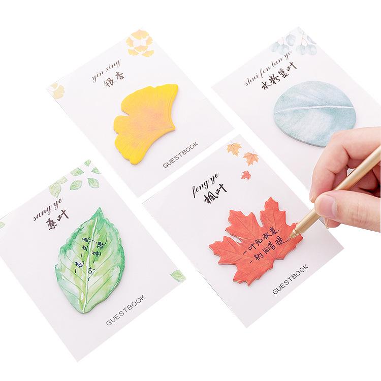 Creative Tearable Leaf Sticky Notes Pad for Students - Memo & Message Use