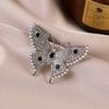 Pearl Rhinestone French Butterfly Brooch with A Sense of High-end, Light Luxury and Elegant Style