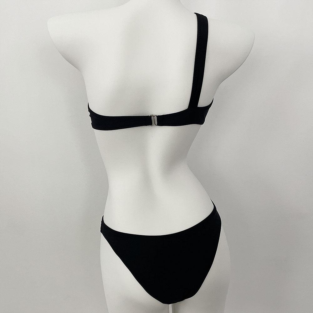 OFTBUY 2025 New Women Sexy One Piece Swimsuit Hollow Thong Metal Bikini Set Solid Halter Neck Bathing Suit Biquini Beachwear