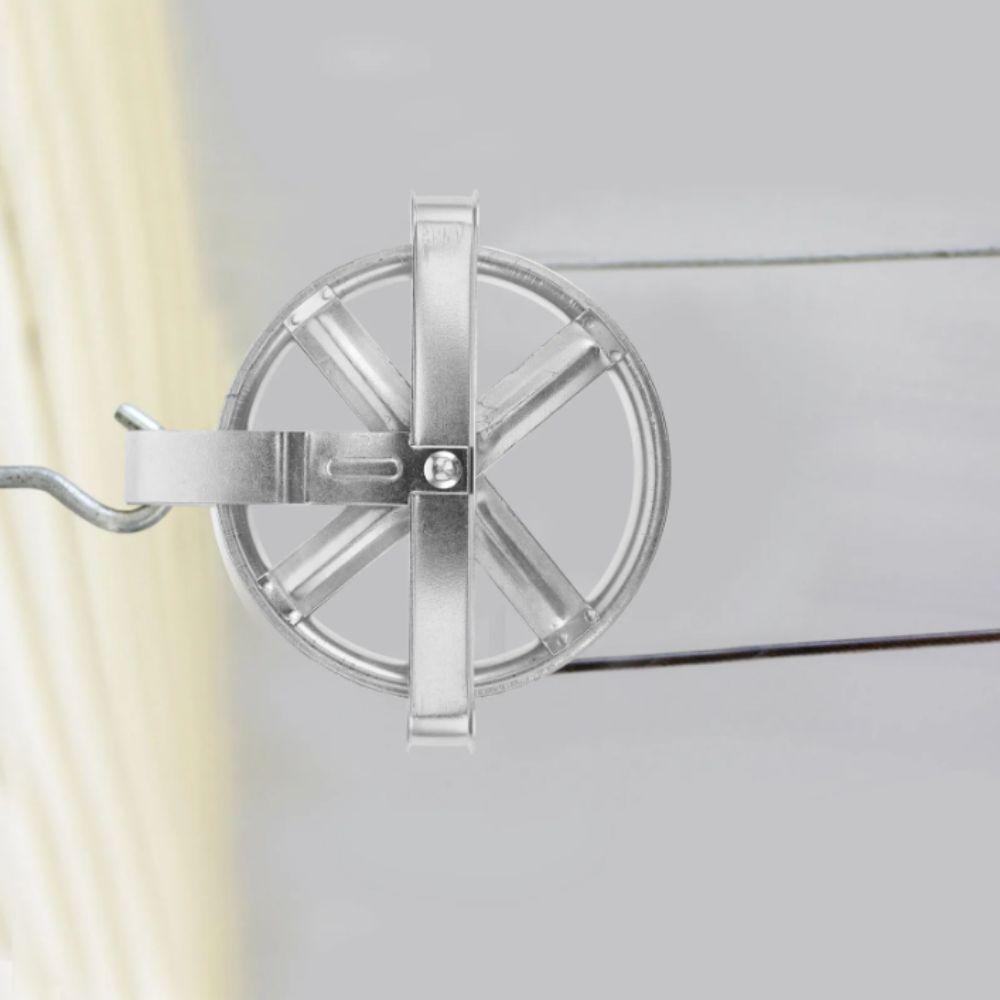Heavy Duty Deep Groove Pulley Weatherproof Metal Clothes Hanging Rope  Outdoor Laundry Line
