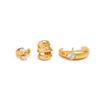 Salircon 3 Pcs/Set Trendy Vintage Gold Color C-shaped Clip Earrings Women's Unique Creative Rhinestone Piercing Earrings Jewelry