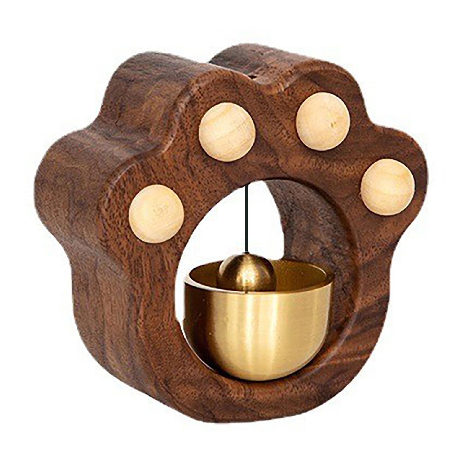 

Famimueno Door Entrance Wind Cute Cat Paw Natural Good Doorbell 4 Bell, Chime, Chime, Healing, Design, Wood, Luck, (Brown, Claws/1 Piece)