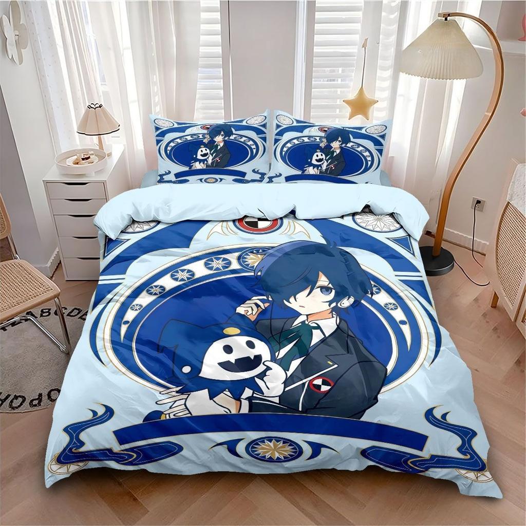 2/3 Piece P-Persona Bedding Set, 3D Cartoon Duvet Cover with Pillowcase, All Sizes, Kids Bedroom Decor Gifts