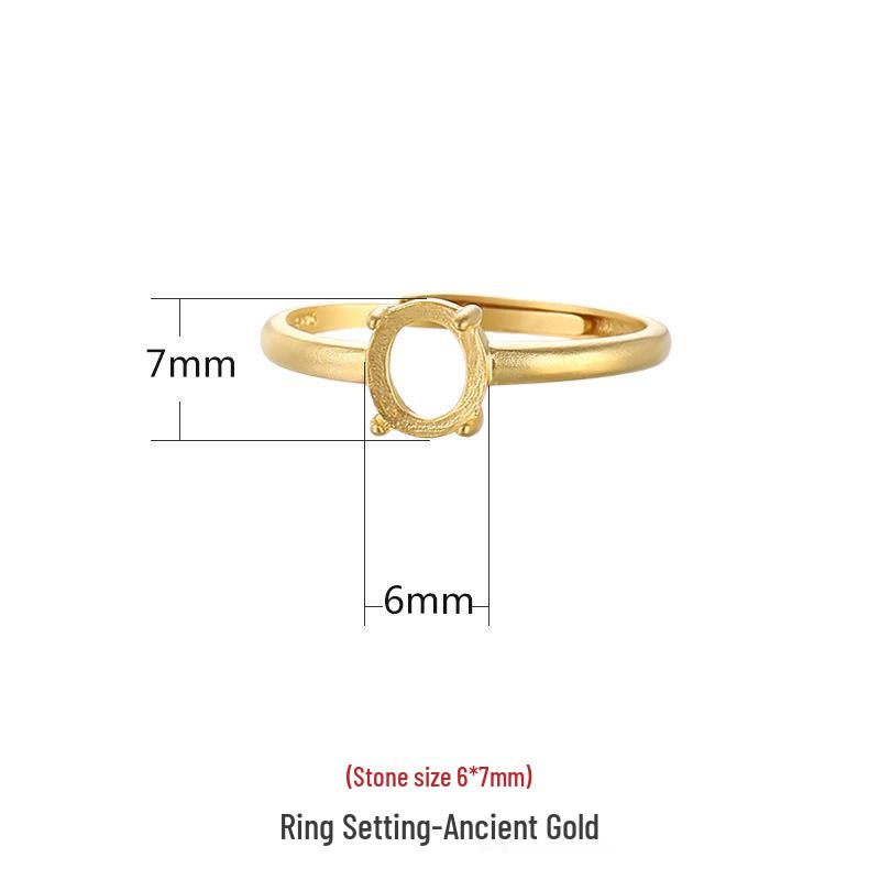 

925 Sterling Silver Oval Ring Setting for DIY Jewelry - Perfect for Amber, Jade, or Turquoise.