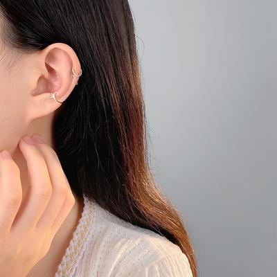 Yıldız Kulak Klipsi Basit ve Soğuk Rüzgar Kulak Kemiği Klipsi Kadın Kulak Piercing Kulak Klipsi Yeni Stil