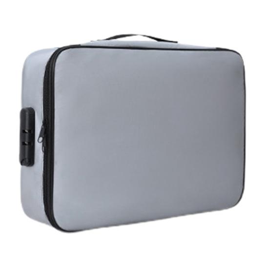 

Огнестойкая сумка для документов с паролем, 3-слойный чехол для хранения файлов, водонепроницаемая застежка-молния, портативный дорожный чехол для ноутбука, сертификаты серый