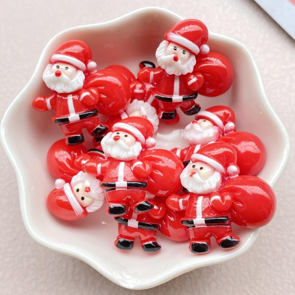 

10Pcs New Cute Resin Cartoon Christmas Snowman, Tree Series Flat Back Scrapbooking DIY Jewelry Craft Decoration Accessories