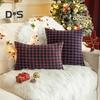 Christmas Pillowcase Plaid Print Single Side Print Colorfast Hidden Zipper Two Sizes Available Couch Decoration Throw Pillow Cover Pillow Sham