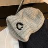 Forest recommended smiley face wool stacking hat big head circumference autumn and winter wind simple warm knitted wool hat
