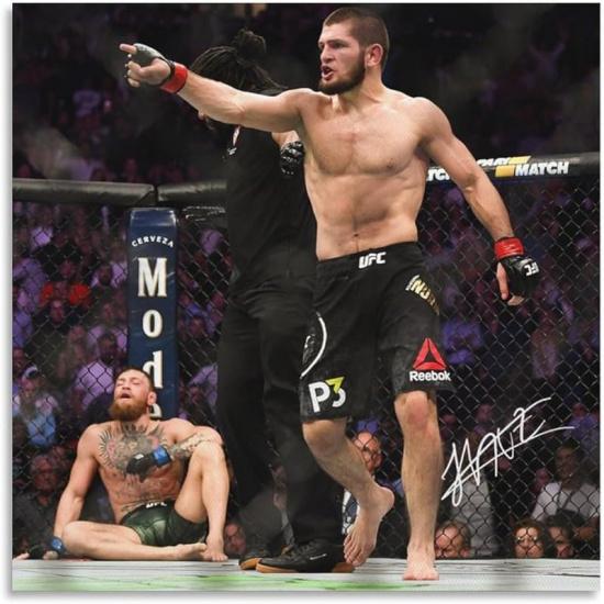 HUACENX Khabib Nurmagomedov Poster Boxer Art Posters Wall Art Canvas Print Home Decoration Painting; #2910; Unframe; 12x12inch(30x30cm) 12x12inch(30x30cm)