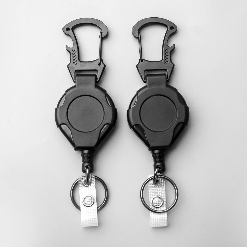 Multi-functional Retractable Rebound Lure Keychain with Anti-theft Steel Wire