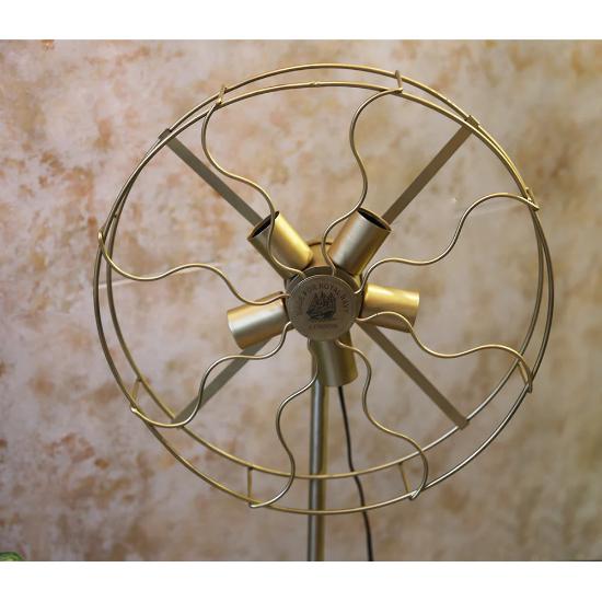 Antique Tripod Fan 5 Light Floor Lamp with Morden Looks Adjustable Wooden Tripod Floor Lamps Corner