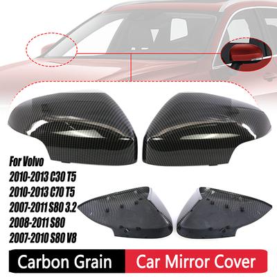 1 Pair Reversing Mirror Housing Shell ABS Car Rearview Mirror Cover Case Auto Accessories for Volvo C30 T5 C70 T5 2010-2013