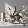 Moderne Spiraal Keramische Vaas – Geometrische Tafelblad Sculptuur voor Huisdecoratie, Minimalistisch Wabi-Sabi Droogbloemen Arrangement, Neutraal Beige (26x9x21 cm)