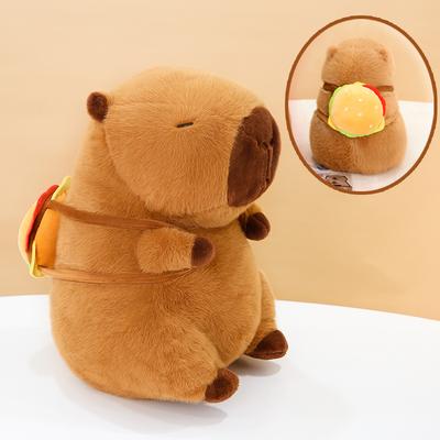 Nova mochila de hambúrguer kapibara boneca capivara brinquedo de pelúcia boneca capivara presente para meninas