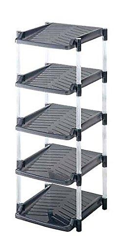 

Heiwa Kougyou Crystal Shoe Rack, 5 Tiers, Gray, Gray