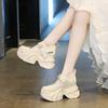 Fashion 7CM New Chunky Sneakers 2024 Autumn Casual Vulcanized Shoes Woman High Platform Breathable Mesh Sneakers Women Sports Dad Shoes