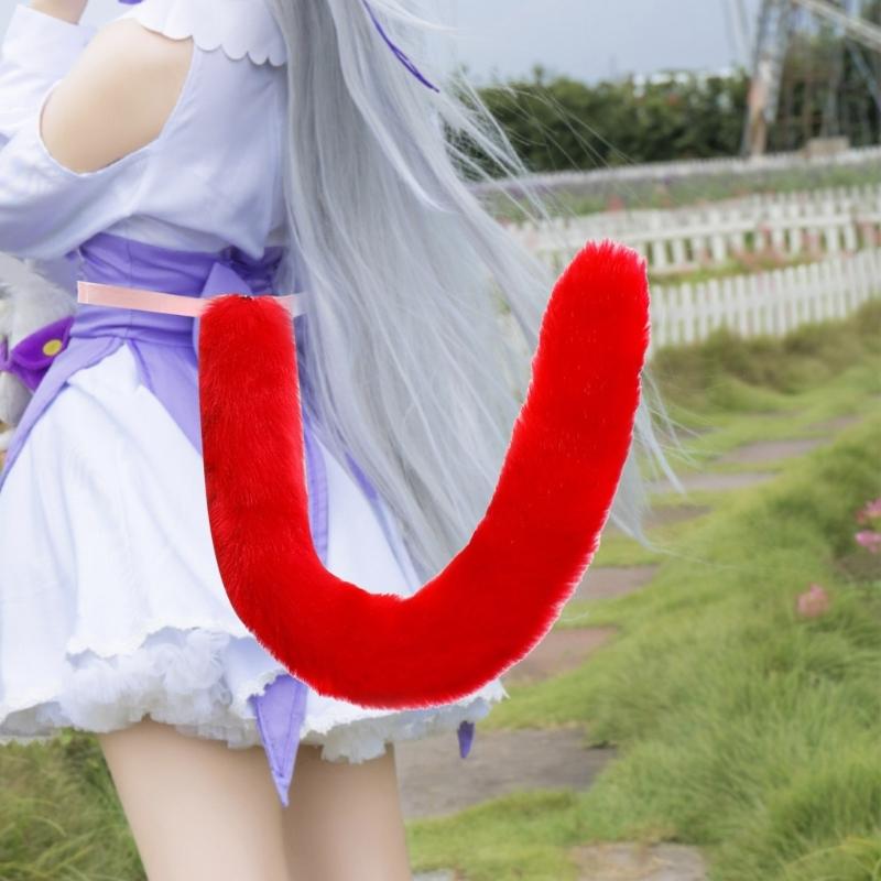 Foxes Tail Cats Tail Furs Plush Foxes Tail Cosplays Carnivals Party Christmas Animes Accessorise Halloween Costumes