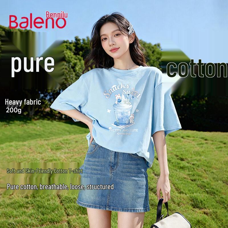 Baleno Women s Pure Cotton Short Sleeve T-Shirt M