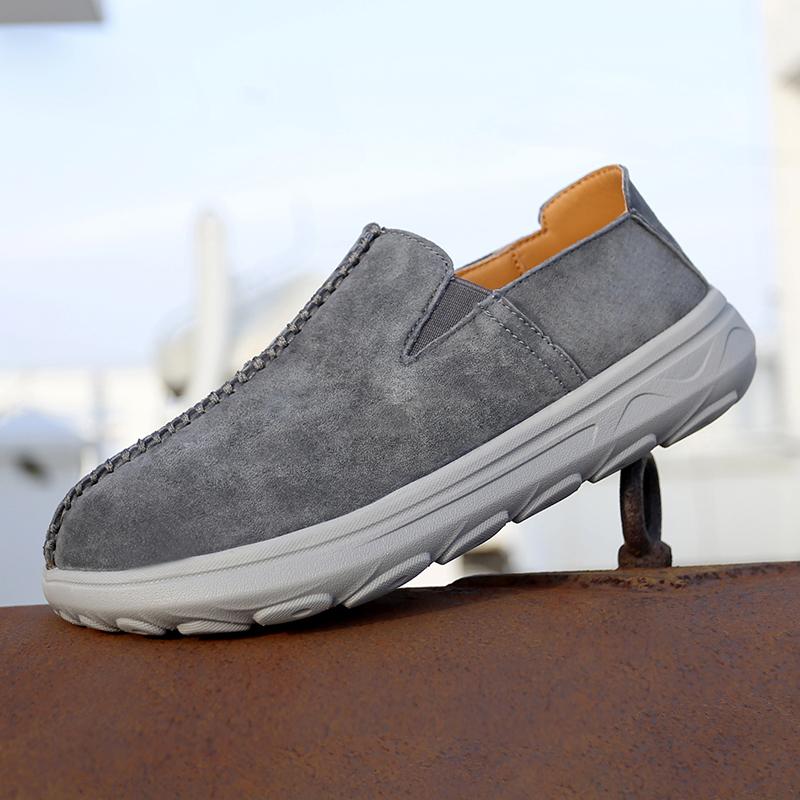 Ručně vyráběné ležérní kožené boty pánské tenisky nazouvací mokasíny pánské ploché boty měkká kůže pánské boty horký výprodej semišové outdoorové sportovní boty