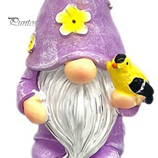 Dekorative Figuren für Balkon Veranda Halloween Wichtel Harzstatue, Frühling Schmetterling Vogel Blumen Gartenstatuen Außen Deko Figur Terrasse,