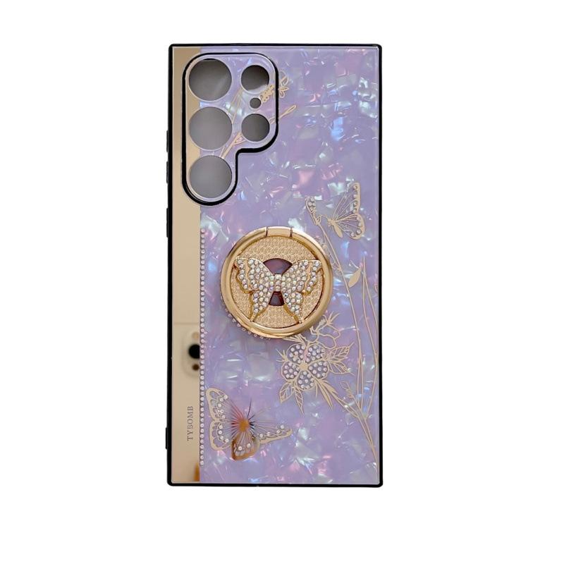 Suitable for Samsung Galaxy S24ultra Mobile Phone Case Fashion Luxury Flash Drill Bracket A72 A55 Protective Case S23