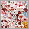 50pcs Cherry Korean-Style Fresh Graffiti Stickers for Water Bottles - Creative Fruit Design
