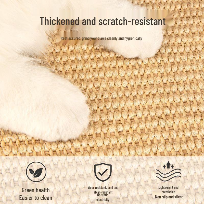 Wall-Mounted Sisal Cat Scratching Pad - Durable, Non-Shedding Sofa Protector for Claw Grinding
