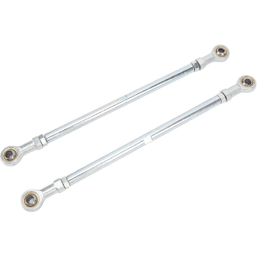 1 Pair 295mm 8mm Steering Tie Rod Kit Fit for Go Kart ATV Racing Cart Steel Alloy High Strength Long Lasting Go Kart Steering Tie Rod Tie Rod End