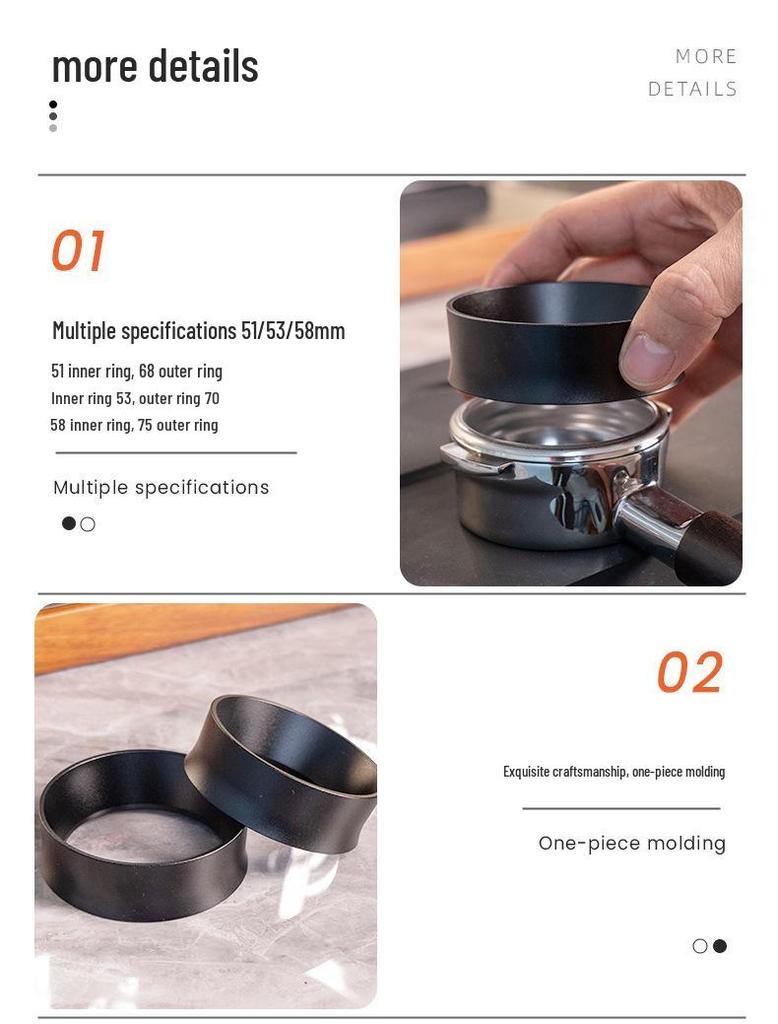 Magnetic Portafilter Basket Anti-Splash Ring - Italian Coffee Grinder Accessory, 51/53/58mm Handle Universal.