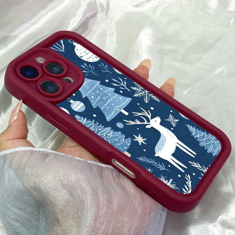 JT579 Winter Deer Forest for iPhone 17 16 15 14 13 12 11 Pro Max Samsung S26 S25 Ultra A17 A07 A56 A16 A15 A14 A13 Xiaomi 15T Redmi 15c 14C Soft Case