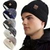 New Unisex Two-Tone Winter Hats Add Fur Lined Men And Women Fashion Warm Beanie Cap Casual Winter Knitted Hats
