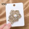 Faux Pearl Flower Pin Rhinestone Brooch, Women Girls Retro Floral Lapel Decorative Pin, Badge for Clothes Bag Hat Scarf Suits Oxidation Resistant