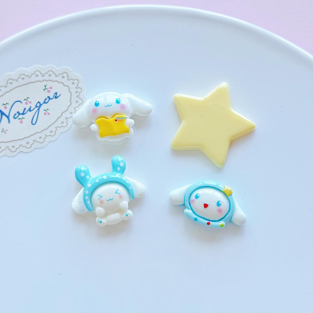 30/150PCS Cute jade dog resin diy jewelry yellow five-star hair clip mobile phone shell hole shoe patch shoe flower accessories