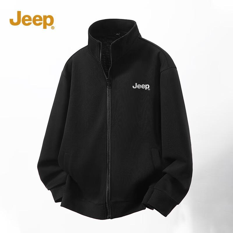 

Jeep Мужская толстовка-куртка на молнии с высоким воротником, тяжелая 5XL