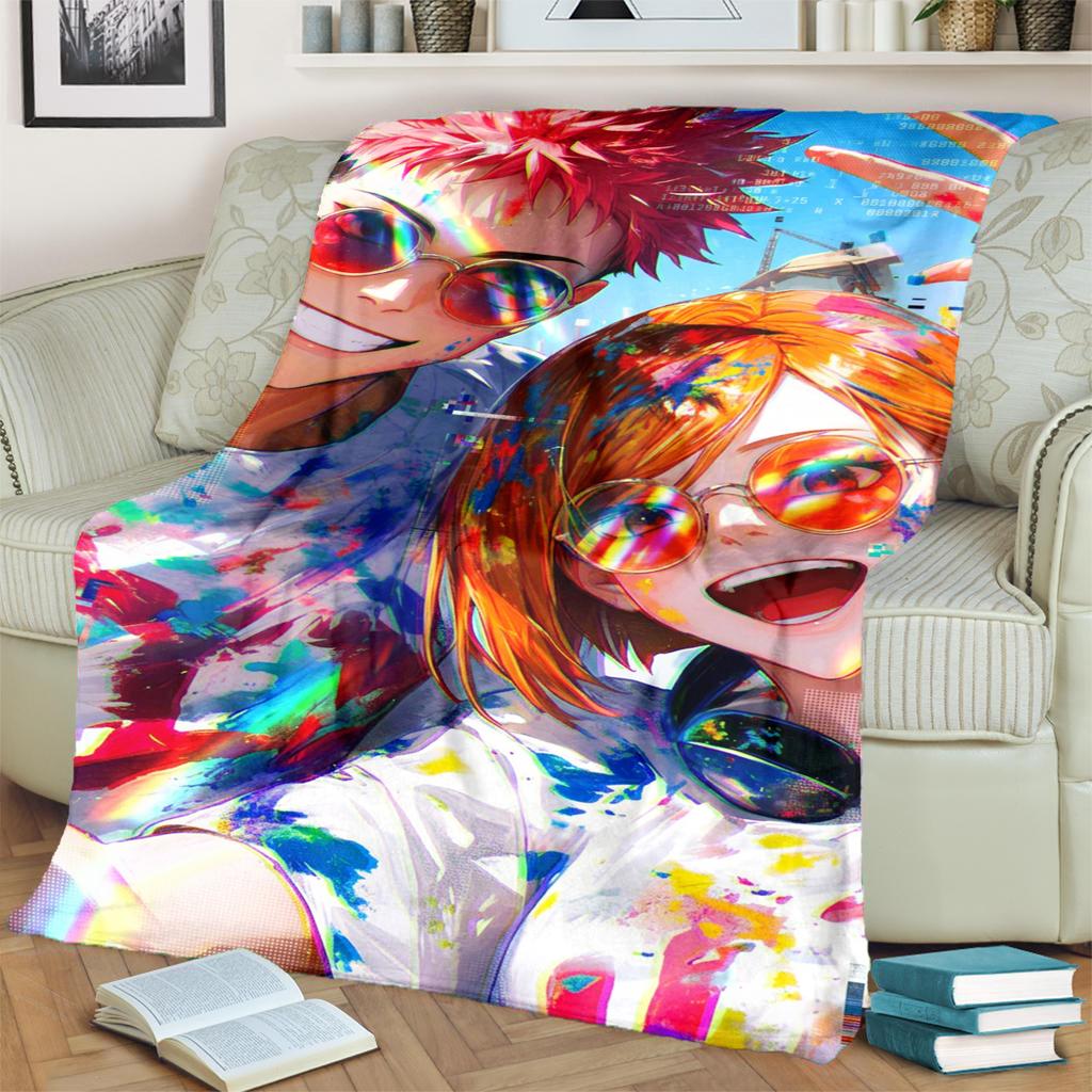 Jujutsu Kaisen Warm Flannel Blanket Print for Bedrooms, Sofas, Beds, Chairs, Picnics, Travel Use