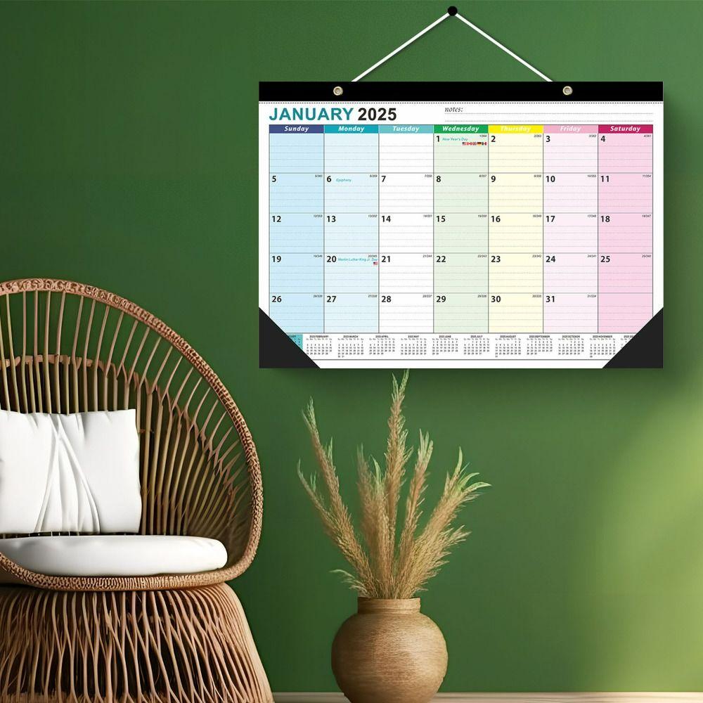 Wall Calendar .1~2026.6 18 Months Hanging Calendar Agenda Organizer Schedule Planner Calendar Itinerary Note Memo