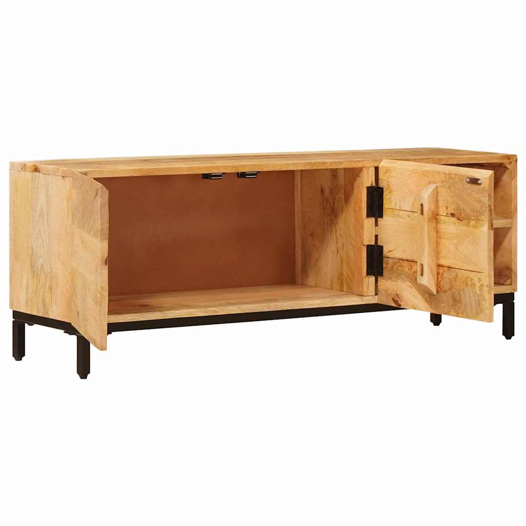 Storage Cabinet In Brown 110 X 30 X 40 Cm Solid Mango Wood