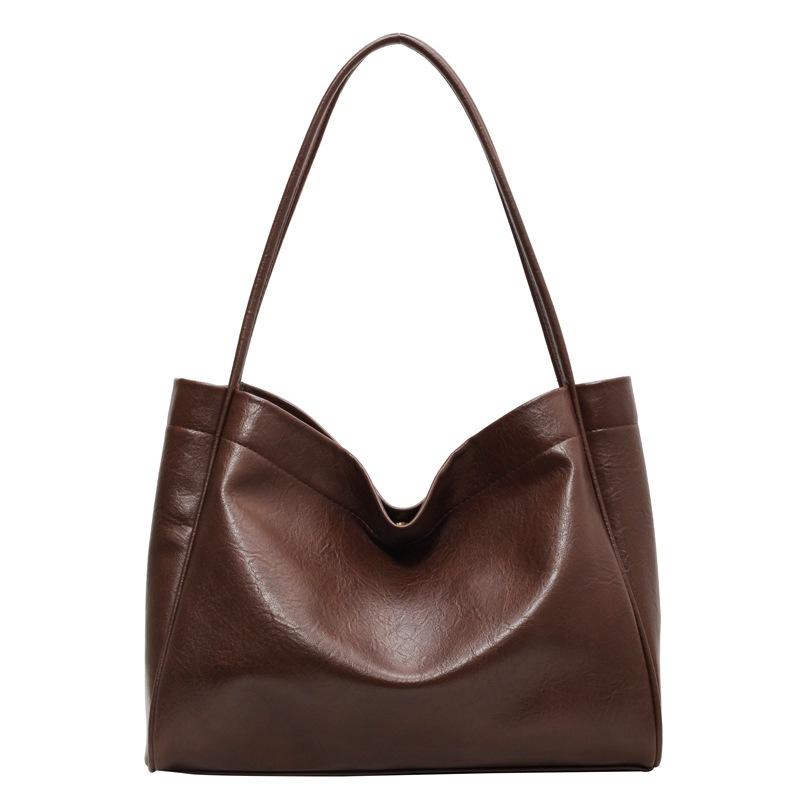 Retro large-capacity bag, new fashion women's bag, casual shoulder bag, college student tote bag.