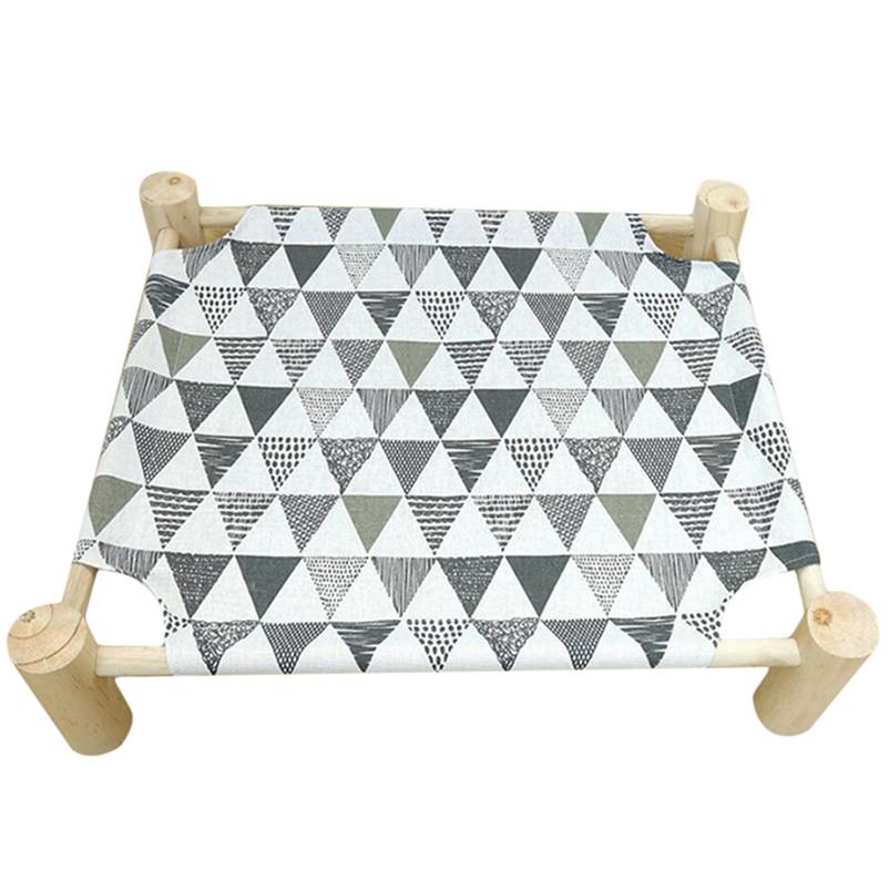 1Pc Elevated Cat Bed Pet Supplies Hammock Cat Square Washable Wooden Detachable Frame